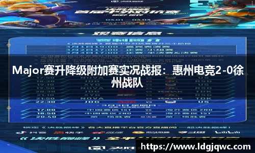 Major赛升降级附加赛实况战报：惠州电竞2-0徐州战队