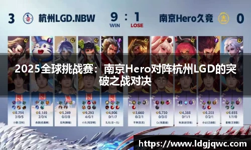 2025全球挑战赛：南京Hero对阵杭州LGD的突破之战对决